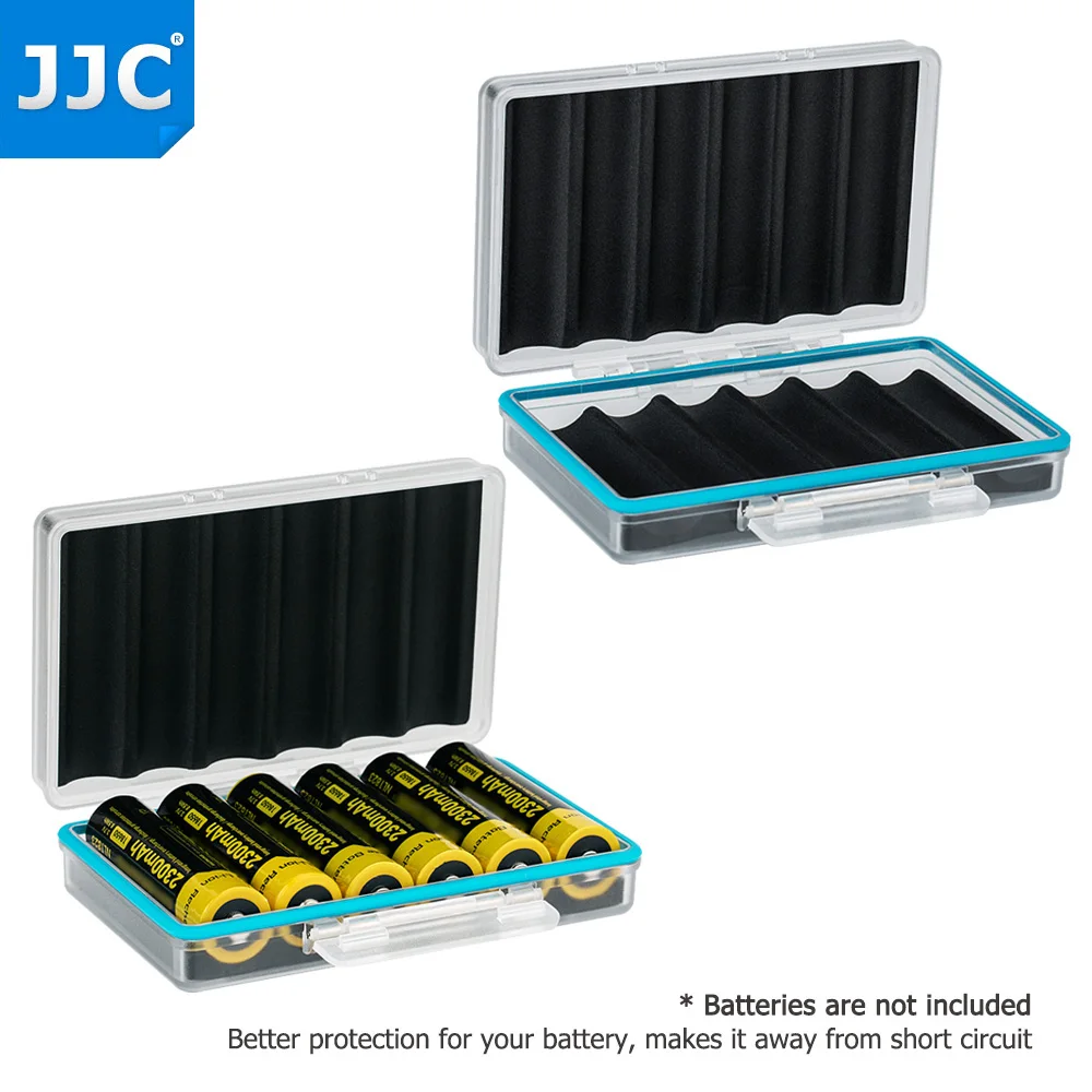 JJC Durable shell 18650 Battery Storage Case Holder Organizer for 6x 18650 Flashlight LED Mini Fan Backup Spare Batteries Keeper