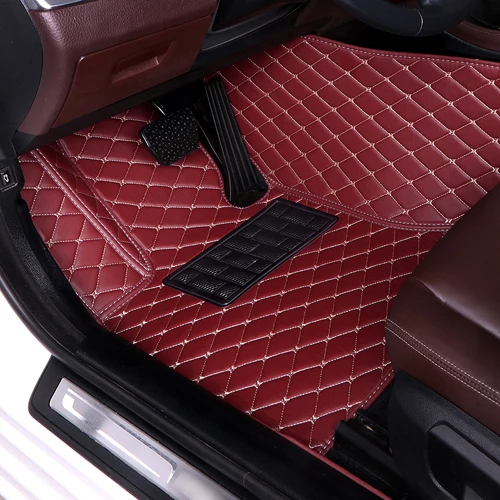 MIDOON автомобильные коврики для Volkswagen EOS UP caravell sharan Scirocco Beetle вариант Phaeton Multivan Magotan 2000 - Название цвета: Wine red