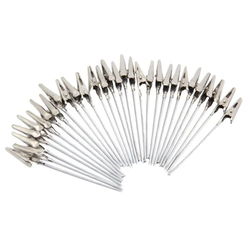 

50 Pack Metal Wire Alligator Clamp, 3.8Inch Long-Tailed Alligator Iron Clip, Stand Photo Holder Stand Memo Clip