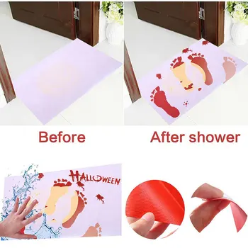 

Creative Halloween Blood Footprints Bath Mat Horror Rug Toilet Carpet Non Slip Absorbent Shower Bathroom Mat Rugs Floor Mat