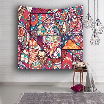 

2018 Bohemia Color Patch Tapestry Creative Pop National Style Wall-mounted Curtain Fabric Decorative Fabrics Casual Decoration