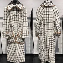 Новинка, Женская куртка, длинное пальто, стиль досуга, шерсть, отложной воротник