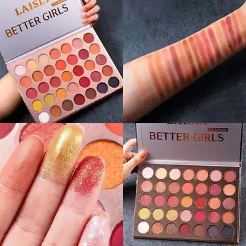 

35 Colors Glitter Matte Eyeshadow Palette Fluorescent Rainbow Disk Highlight Eyeshadow Palette maquillage TSLM2