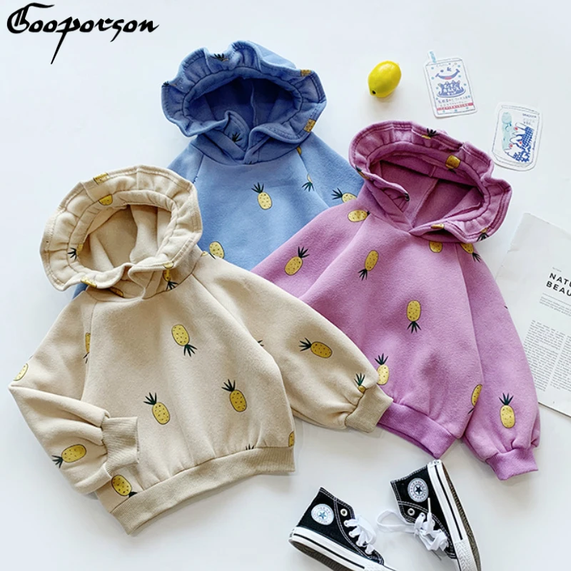 Autumn and Winter Children's Sweater Baby Girl Jacket Kids Girl's Sweatshirts Hooded Tops Children Outfits Clothing