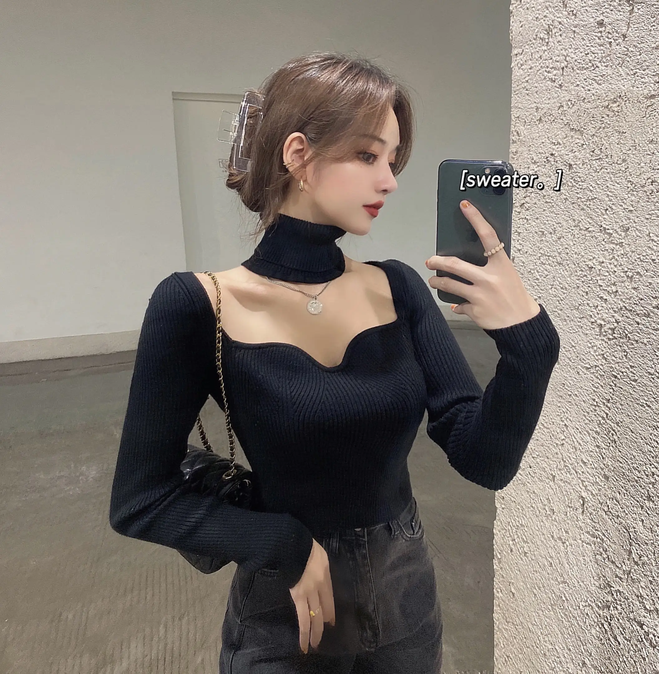 Autumn Winter Crop Top Sweater Cropped Cardigan V-neck Ruffles Cardigan 2021 Knitted Crop Top Casual Style Korean Jumpers pullover sweater