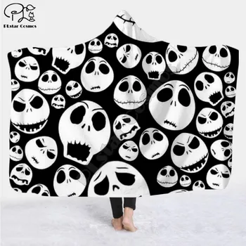 

The Nightmare Before Christmas Jack Skull Hooded Blanket Adult child Sherpa Fleece Wearable Blanket Microfiber Bedding