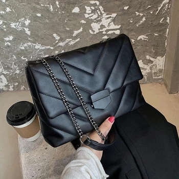 

Fashion Embroidery Shoulder Bags for Women Casual Chain Crossbody Bags Female Pu Leather Messenger Bag Lady Handbags Purse New