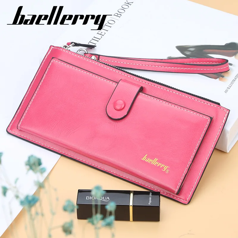 

Ultra-thin Korean Version of Bright Leather Women's Long Wallet Multi-card Large Capacity Card Bag