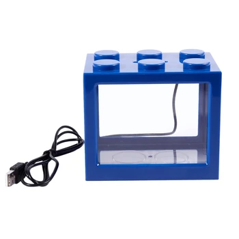 

Mini USB LED Lighting Clear Fish Tank Ornament Aquarium Office Desktop Decor, Blue