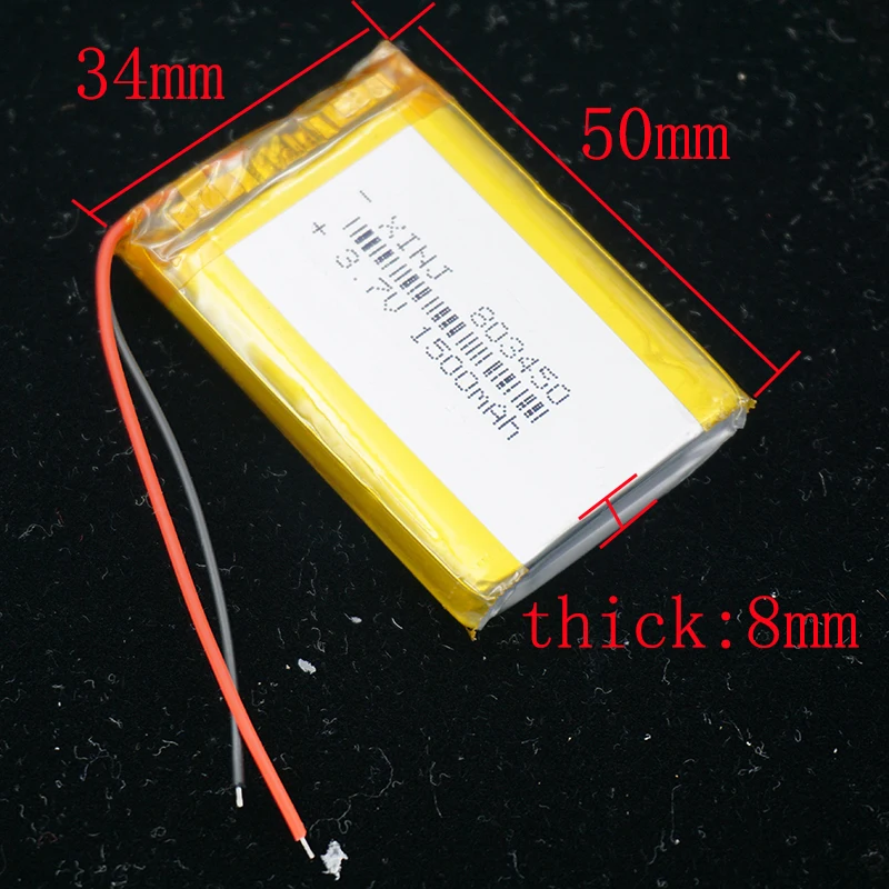 XINJ 3,7 V 1500 mAh литий-полимерная аккумуляторная батарея li po 803450 для DIY телефона КПК электронная книга камера MP4 вождения рекордер