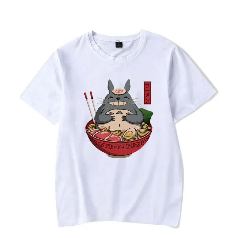 

Women Tshirt Graphic Tees Cotton Creative Totoro Print T Shirts Tops Streetwear Oversized Clothes Short Sleeve Funny Shirt white