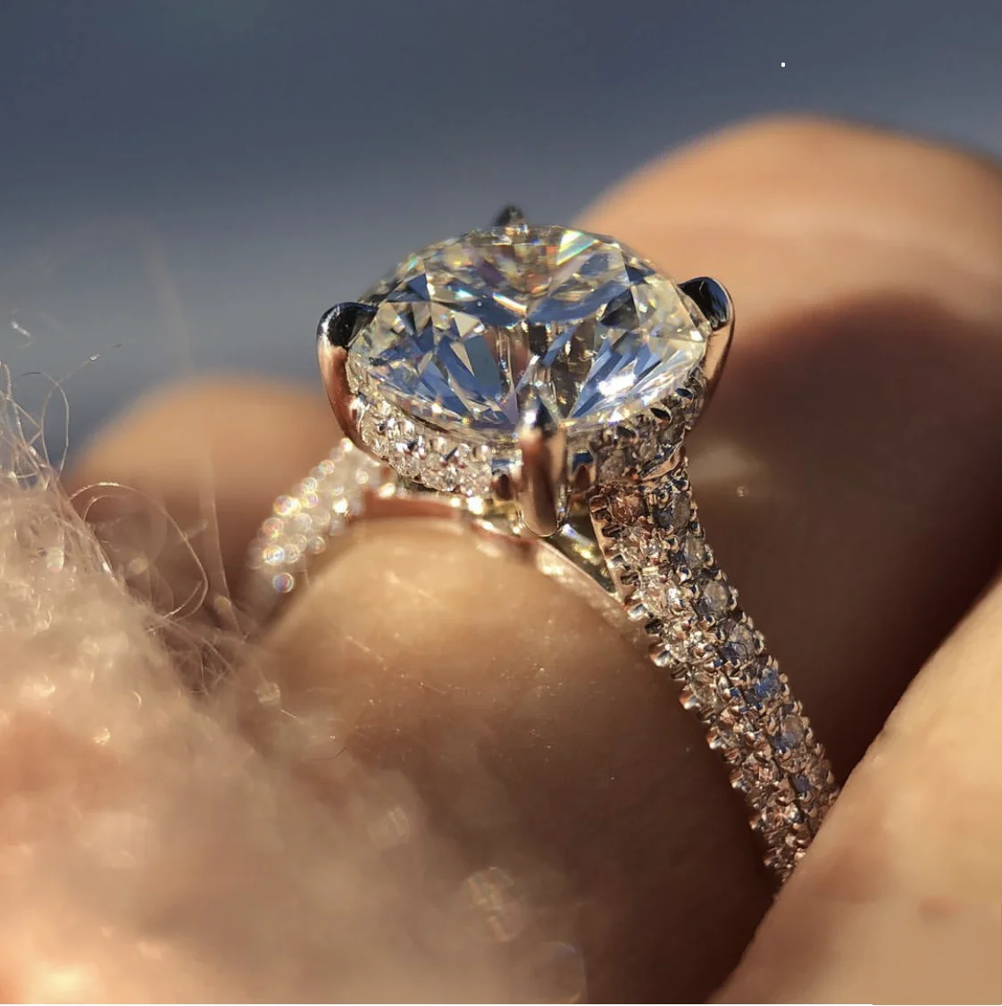 18K розовое золото бриллиантовое кольцо принцессы обручальное Anillo Bizuteria Bague для