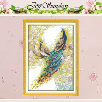

The Peacock Couples Patterns Counted Cross Stitch 11CT 14CT Cross Stitch Sets Animals Cross Stitch Kits Embroidery Needlework