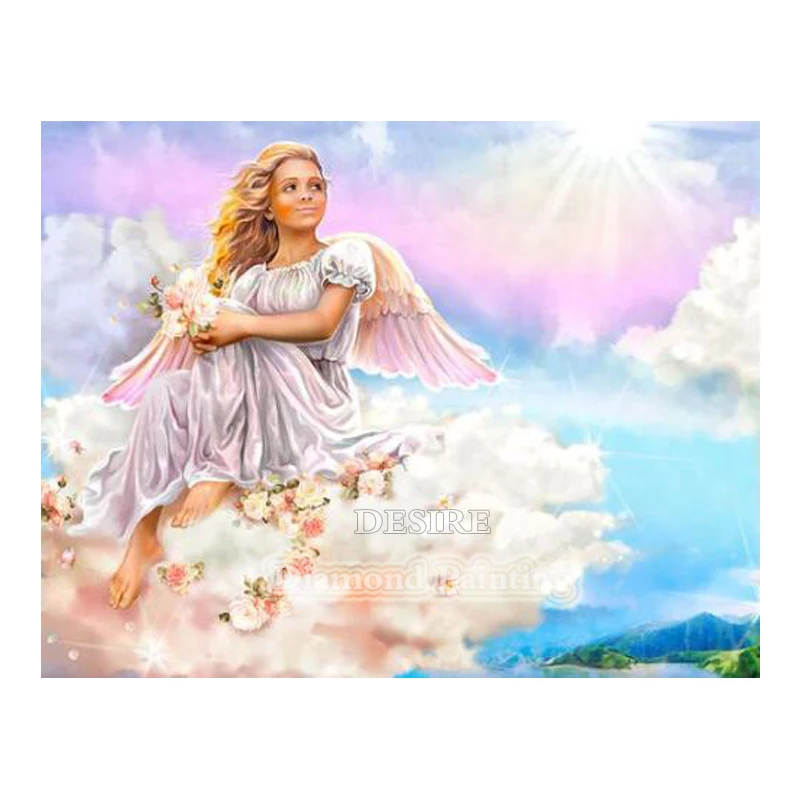 EASHRU Angel Girl Wings 5D DIY Алмазная вышивка крестиком рукоделие полная квадратная дрель
