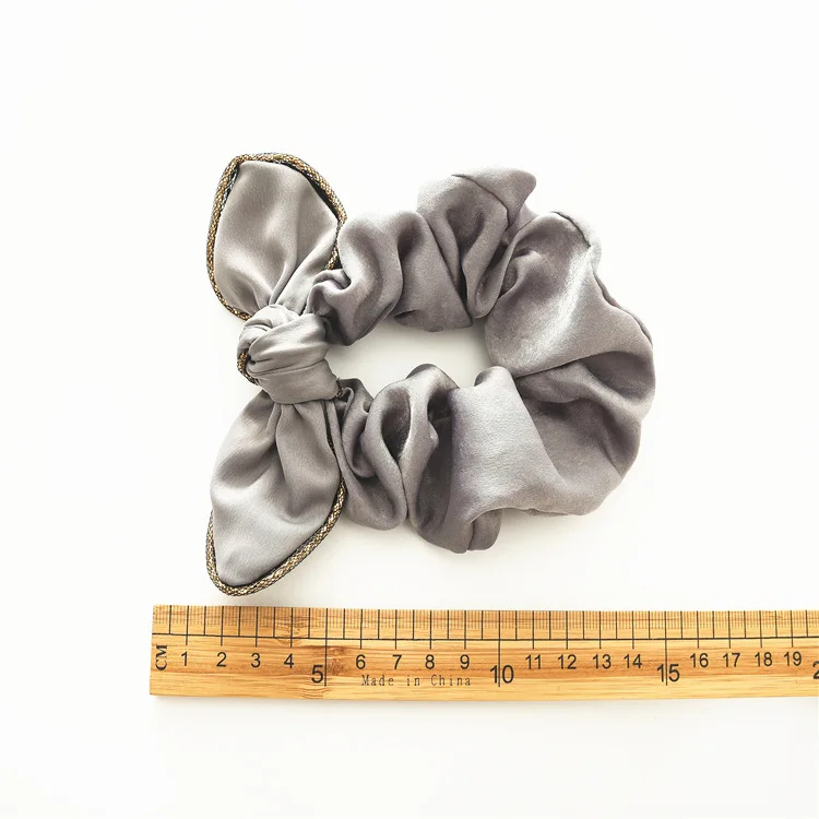 8 шт./лот бутик вышивать Scrunchies кролик» и кроличьими ушками, пальто с бантом и эластичной лентой, прическа "хвост" держатель