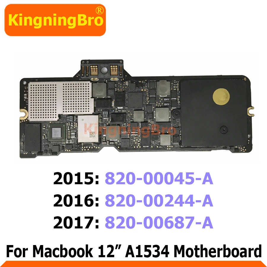 Логическая плата A1534 для Macbook Retina материнская 12 дюймов 2015 2016 2017 820-00045-A 820-00244-A 820-00687-A