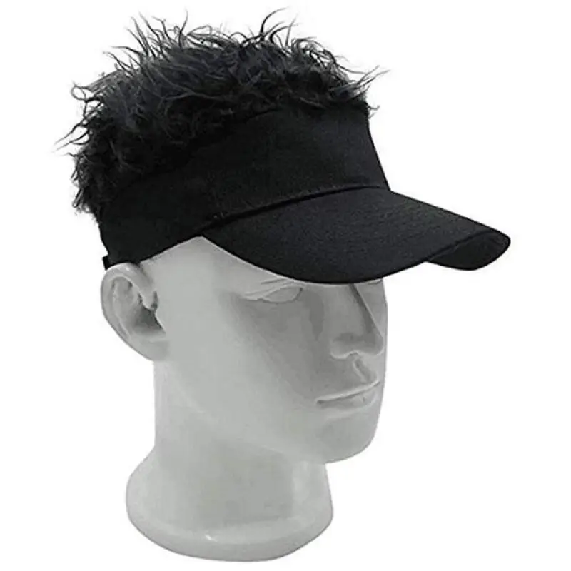 Other Outdoors Adjustable Man Baseball Cap Wig with Hairs Visor Sun