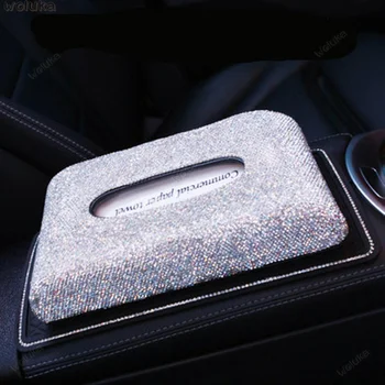 

Diamond car tissue box crystal car tray car paper towel car decoration supplies CD50 Q04