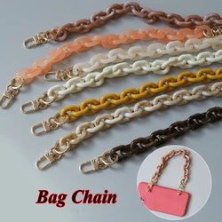 New Women Bag Strap Ornament Accessories Acrylic Resin Chain Mixed Gold Retro Detachable Shoulder Chain Handle Bag Decoration