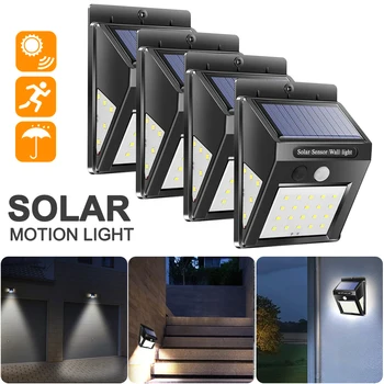 

30/40 LED Solar Power Lamp PIR Motion Sensor Wall Light Outdoor Waterproof Energy Saving Garden Security Lamp 1/2/4pcs New