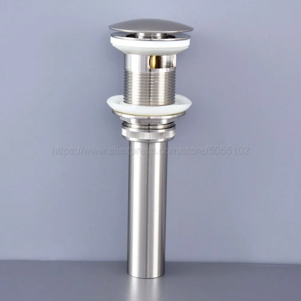 Brushed Nickel Bathroom Lavatory Faucet Vessel Vanity Sink Pop Up Drain Stopper With Overflow Accessories Zsd071 Drain Strainers Aliexpress