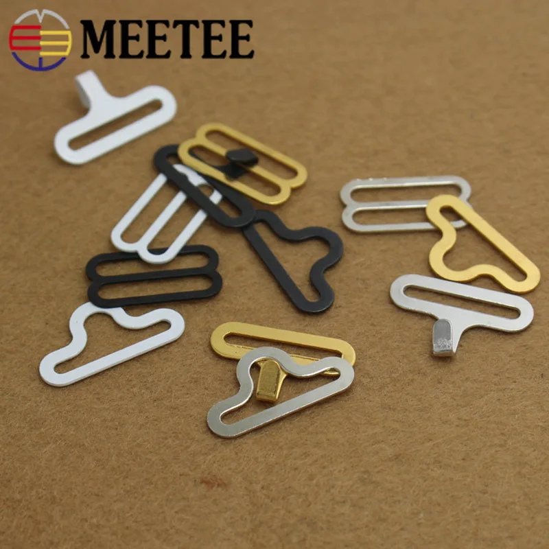 Meetee, 50 комплектов, 18 мм, аксессуары для галстука, галстук, крючок, галстук-платок, зажимы, крепеж, Регулируемая пряжка, сделай сам, нижнее белье, ремни, аксессуары
