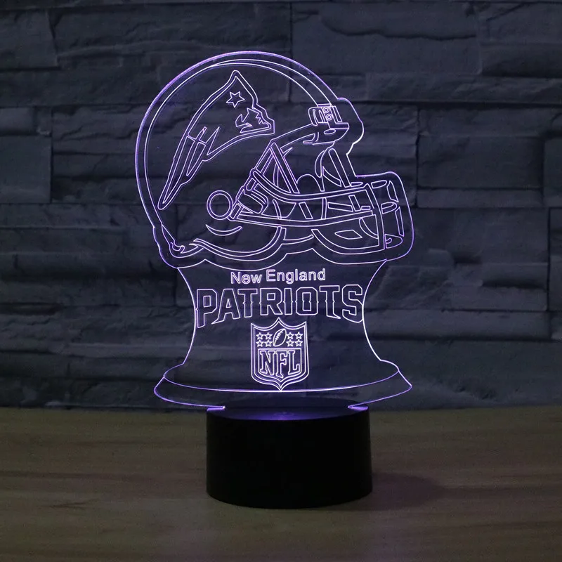 

2019 New Style New England Patriots Football Helmet 2 Colorful Touch Control LED Visual Lamp