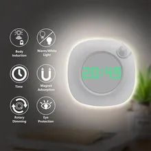 Светодиодный ночной Светильник человеческого тела Инфракрасный Сенсор светильник светодиодный ночник Батарея приведенный в действие время часы Регулируемый светильник ing для туалет вешалка для одежды