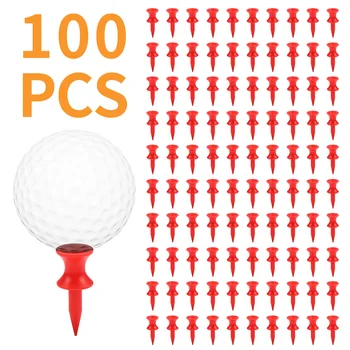 

Pack Of 100 Golf Tees Plastic Mini Nail Limit Pin Red 35mm Durable Golf Tee Golf Accessories Assistant For Golf Balls Training