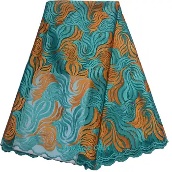 

2019 Latest African French Lace Fabric High Quality Tulle Net Lace Fabric 5 Yards Embroidery Nigerian Lace Fabric For Women 01