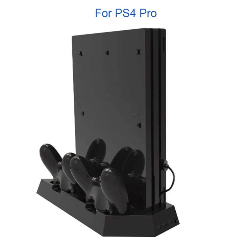 For PS4 Cooling Fan Heat Sink Base Vertical Charger Stand Dual Dock Charging Controller for Playstation 4 PS 4 Pro / Slim