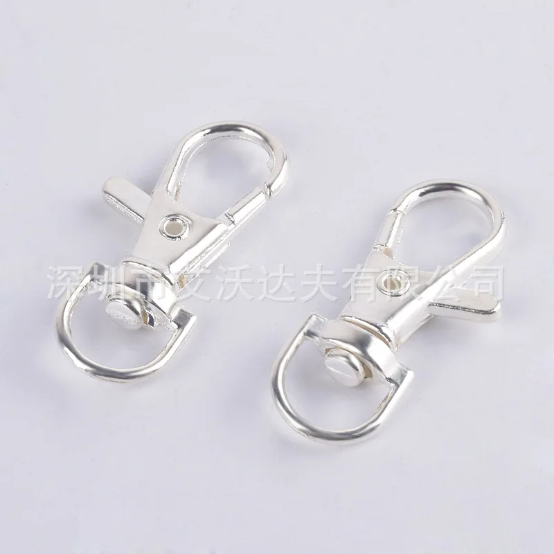 

Keychain Manufacturers Wholesale Metal Keychains Iron Plated 925 Silver Lobster Clasp Hook Environmentally Friendly Dog Buckle