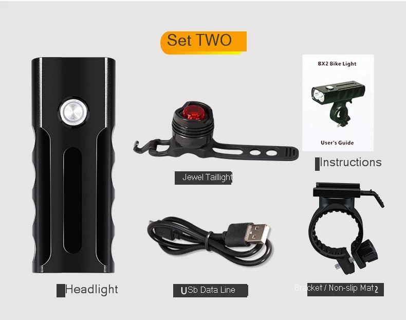 L2 rechargeable bike headlight Front bicycle light bicycle flashlight bike light Bicycle lantern cycling lights cycle lights led - Цвет: BX2 1200AhT6 L2jewel