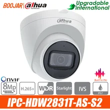 Dahua original 4k câmera ip câmera de segurança 8mp IPC-HDW2831T-AS poe mic slot para cartão h.265 ir 30m ivs onvif ip67 luz das estrelas