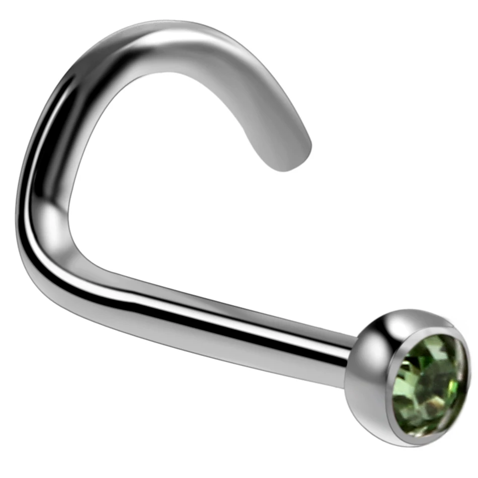 10Pcs/20Pcs/50Pcs G23 titanium nose rings nose studs piercing jewelry body piercing jewelry body jewelry round crystal nose rings piercing L-shape stud zircon nostril