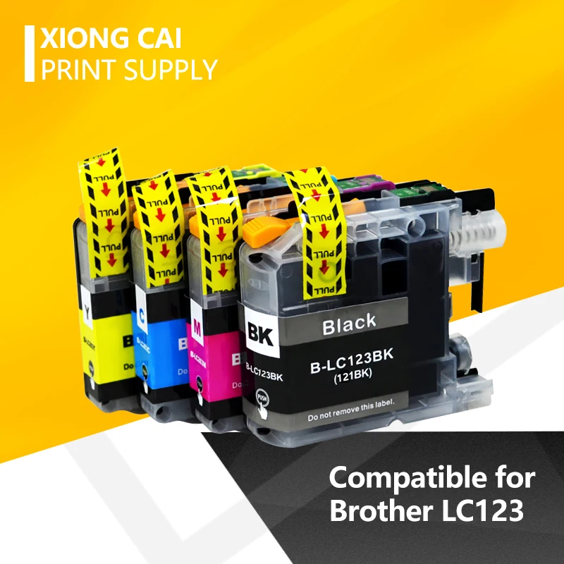 Совместимые чернильные картриджи XiongCai LC123 12X для brother MFC-J4510DW J4610DW MFC-J4410DW J4710DW