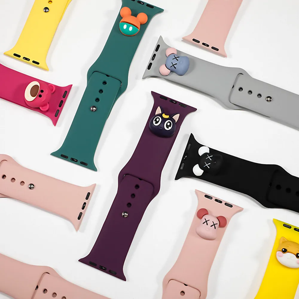 

Silicone Doll Strap for Apple Watch Band 40mm 44mm Bracelet Accessories iWatch band 42mm 38mm Apple watch series 5 4 3 2 1 44 mm