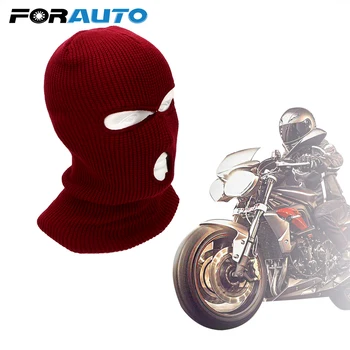 

FORAUTO Motorcycle Mask Army Tactical Mask 3 Hole Full Face Helmet Winter Stretch Ski Full Face Mask Balaclava Knit Hat