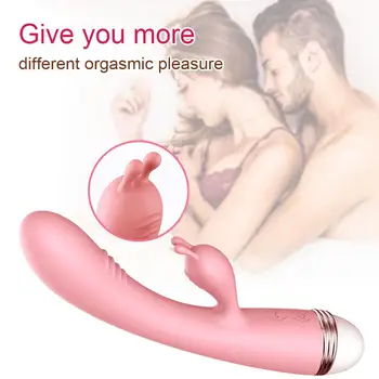 G-spot Rabbit Double Vibrator for Woman Masturbation Clitoris Stimulator Dildos Waterproof Rechargeable Adult Sex Toys ZD0274 3