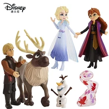6 шт./компл. натуральная disney Frozen2 игрушка Эльзы и принцессы Анны из мультфильма «Холодное сердце кукла Олаф Кристоф Свен фигурка игрушки девочки подарок на год, без коробки