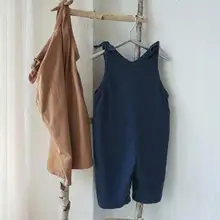 Детский осенний комбинезон с длинными лямками для мальчиков и девочек