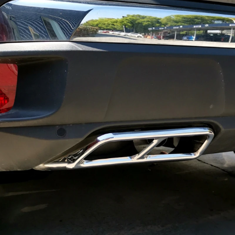 

Modification Tail Throat Double Out Four Out Exhaust Pipe Stainless Steel Decorative Frame Cover For Peugeot 4008 2017