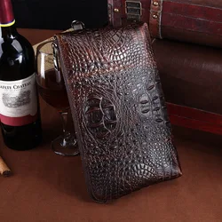 New Crocodile Wallet men's long handbag leisure business grab bag men's bag large capacity leather handbag