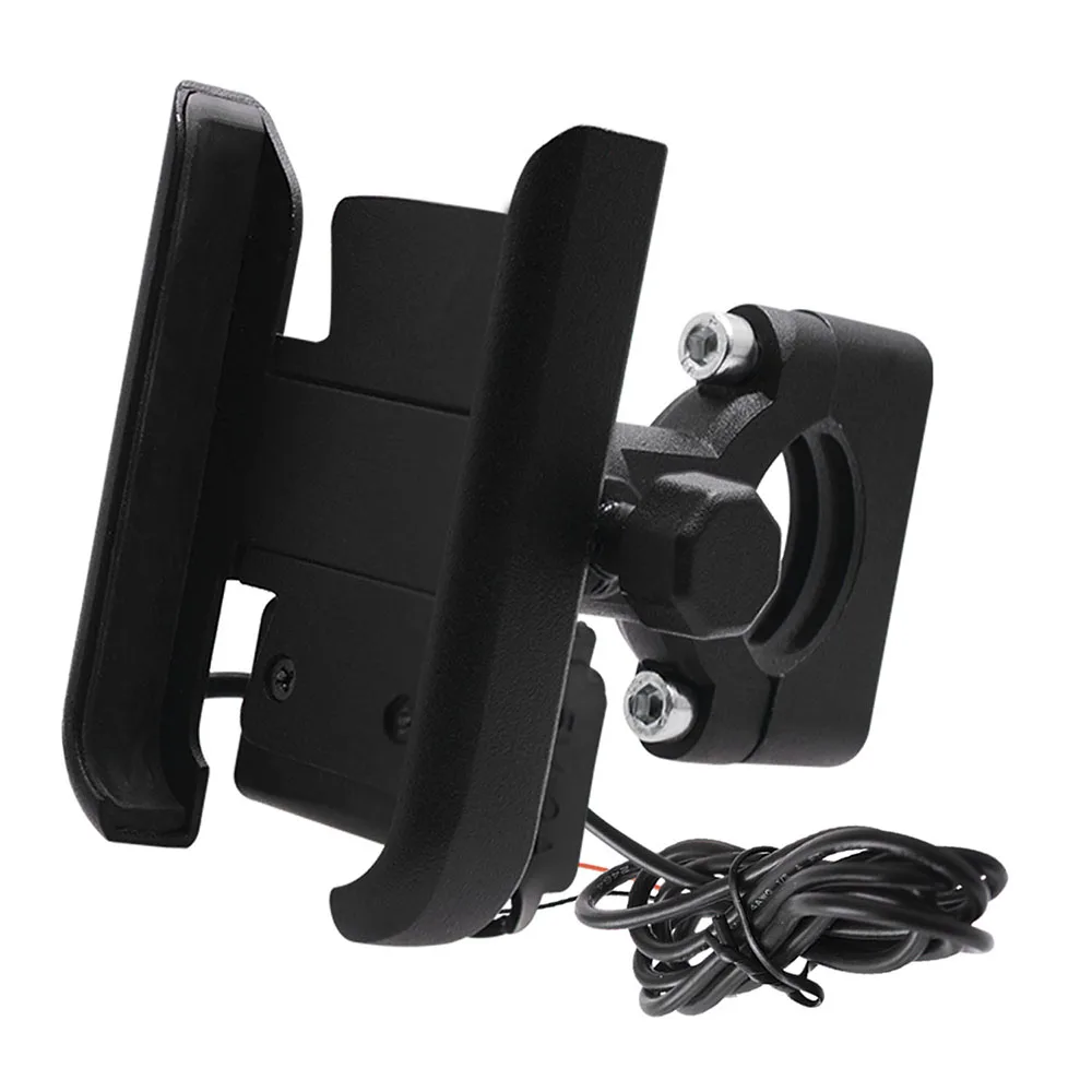 Handlebar Black Держатель для мобильного телефона мотоцикла, крепление на руль, поддержка с USB зарядным устройством, вращение на 360 градусов для 4-6,5 дюймового телефона, gps bracker - Цвет: Handlebar Black
