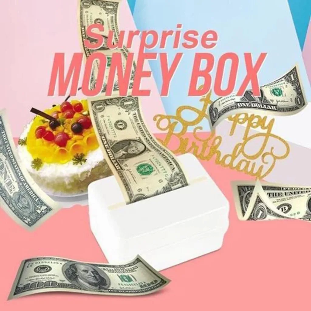 Cake ATM Funny Creative Happy Birthday Cake Topper Money Box Funny Cake ATM Happy Birthday Gift#20