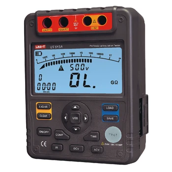 

UNI-T UT513A AC DC Insulation Resistance Tester USB Data Transfer LCD Backlight Auto Range Data Storage