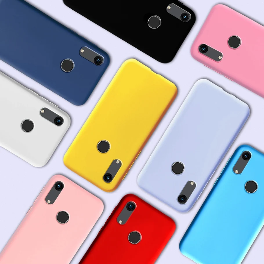 honor 8a solid candy color silicone case on for huawei yellow girl cute tpu phone back cover coque funda |