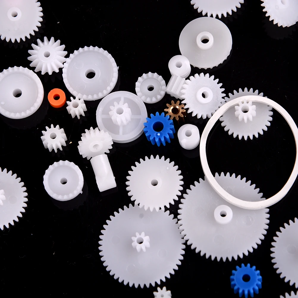 Transmission Gear 60 Pcs/set Plastic Gear Set DIY Rack Pulley Belt Worm Single Double Gears