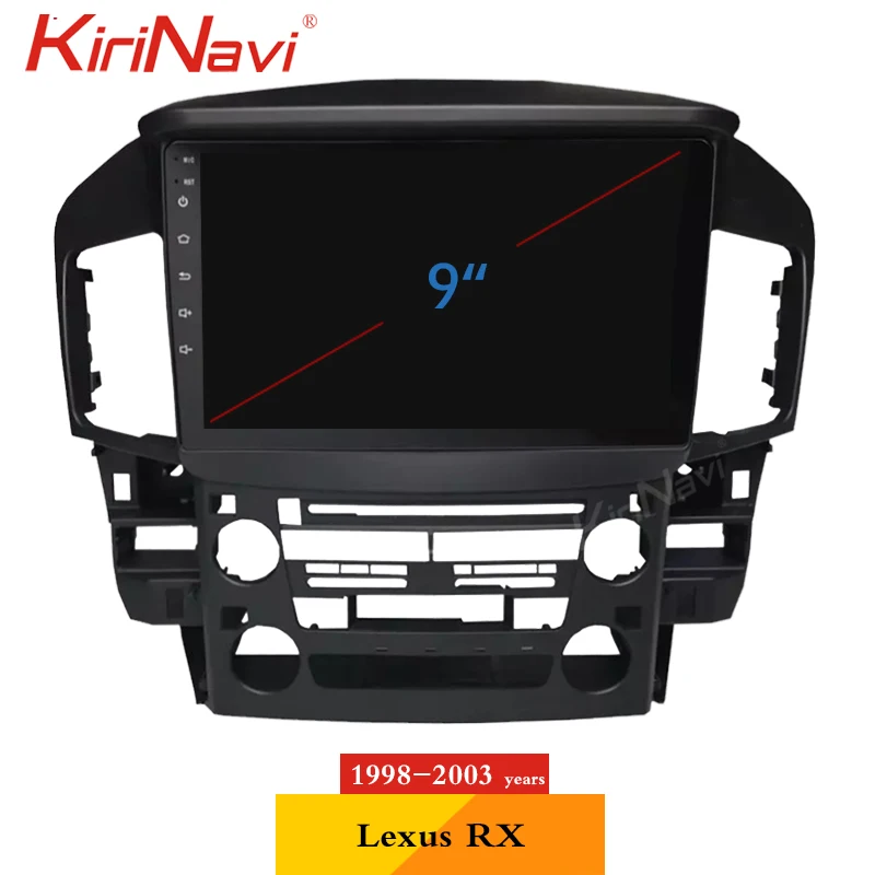 KiriNavi сенсорный экран 9 ''Android 9,0 автомобильный Радио gps навигация для Lexus RX300 автомобильный Dvd мультимедийный плеер 1998-2003 wifi 4G
