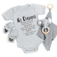 Hi Daddy Mommy Told Me That You Are Awesome Baby Bodysuit Gray Body Baby Boy Girl Romper Short Sleeve Newborn Jumpsuit Outfits 1